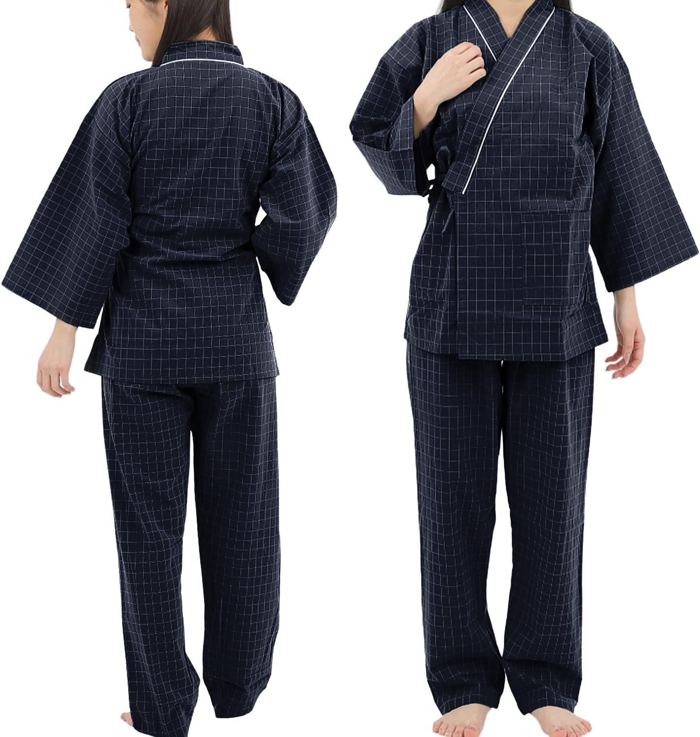 QQOLi｜介護パジャマ 作務衣タイプ 綿100% 男女兼用