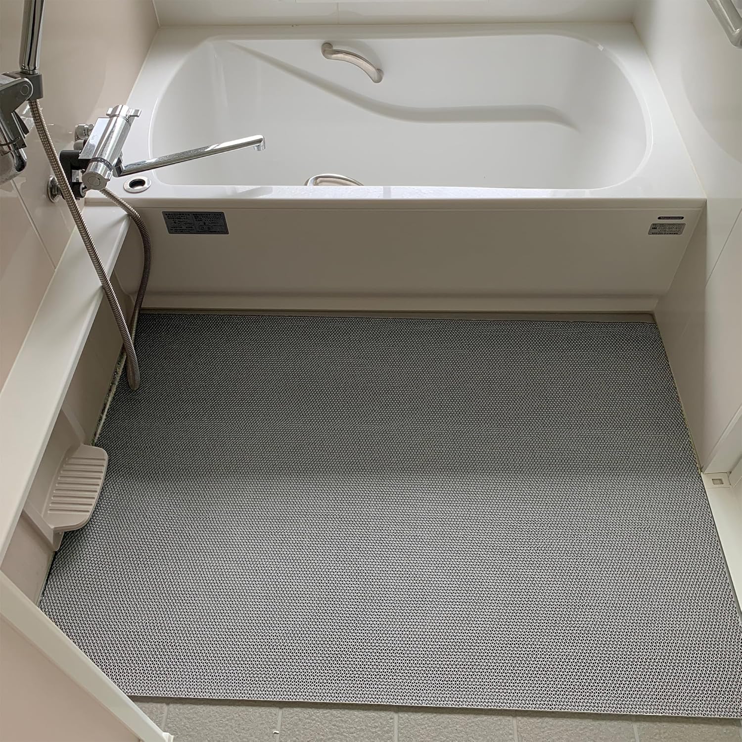 滑り止めマット専門館｜お風呂の滑り止めマット 90cm×1m [1枚入り] 高規格6mm厚 浴場 温泉 浴室 転倒防止 すべりどめ 介護 ノンスリップ PVC グレー 長方形 バスマ